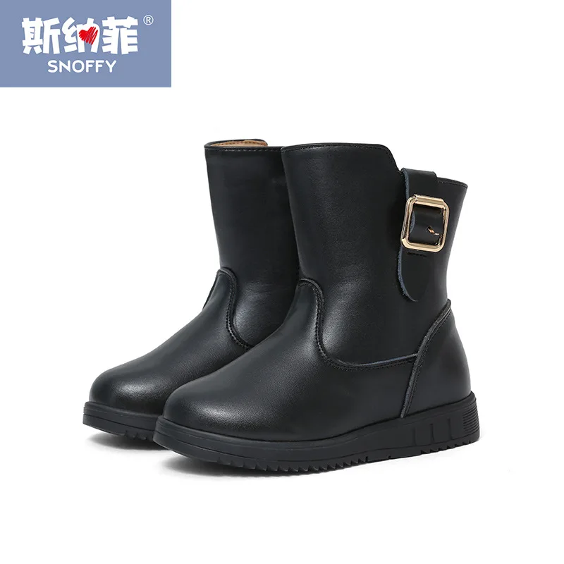 

Genuine Leather Kids Girls Boots Platform Shoes Princess Children Winter Boots Fashion Black Leather Girls Martion Boots TX277