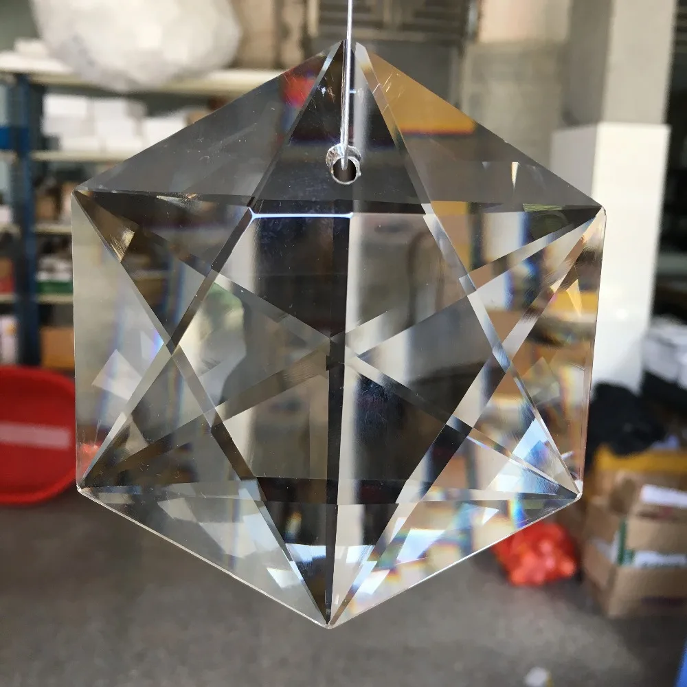 10Pcs Clear Glass Crystals Lamp Pendants Chandelier Drop Faceted Prisms Decorate 