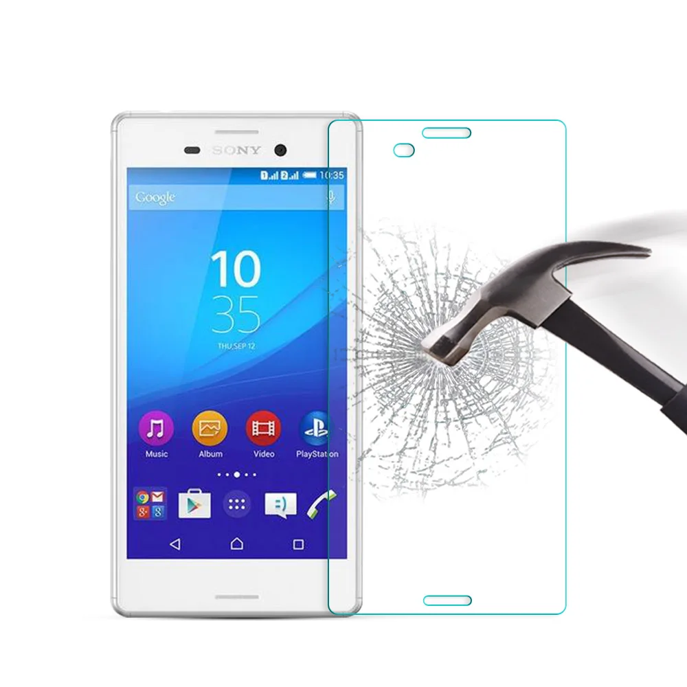 

Tempered Glass For Sony Xperia M4 Aqua E2303 E2333 E2353 Phone Screen Protector Protective Film Glass Film Cover +Clean Kits