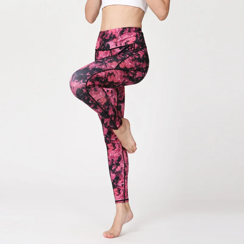 

Women Yoga Pants Stirrup Leggings Print Fitness Sports Clothing Ladies High Waist Elastic Gym Running Compression Tight Colorful