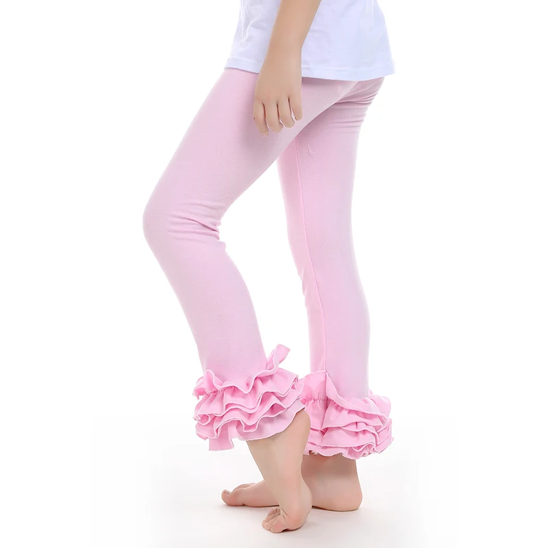 Одежда для детей простые леггинсы с оборками для девочек Хлопковые Штаны с тройной оборкой Детские Модные брюки детские трусики шланг