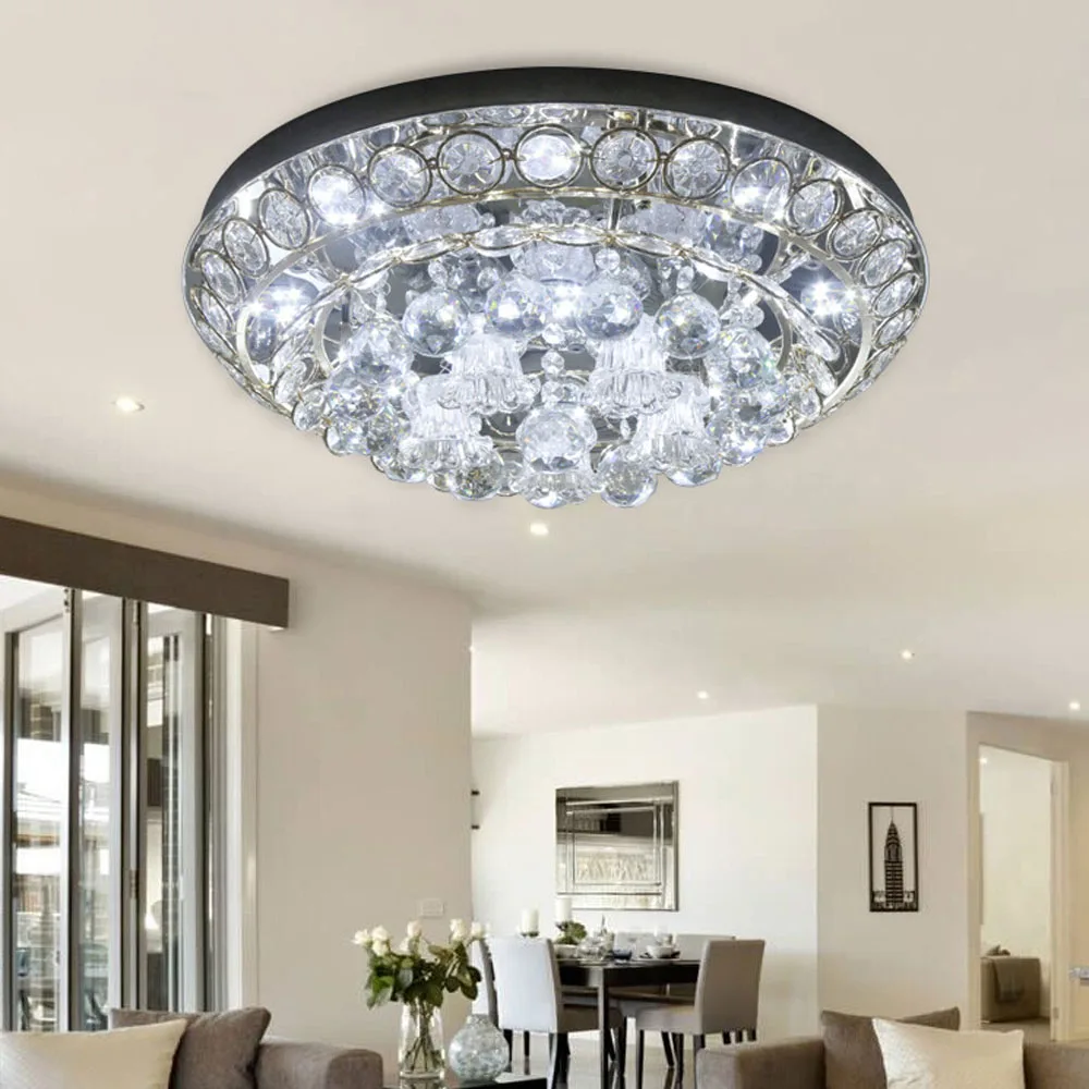 Moderne kristall deckenleuchte 110 v 220 v goldenen runden nicht dimmbar hause beleuchtung wohnzimmer schlafzimmer
