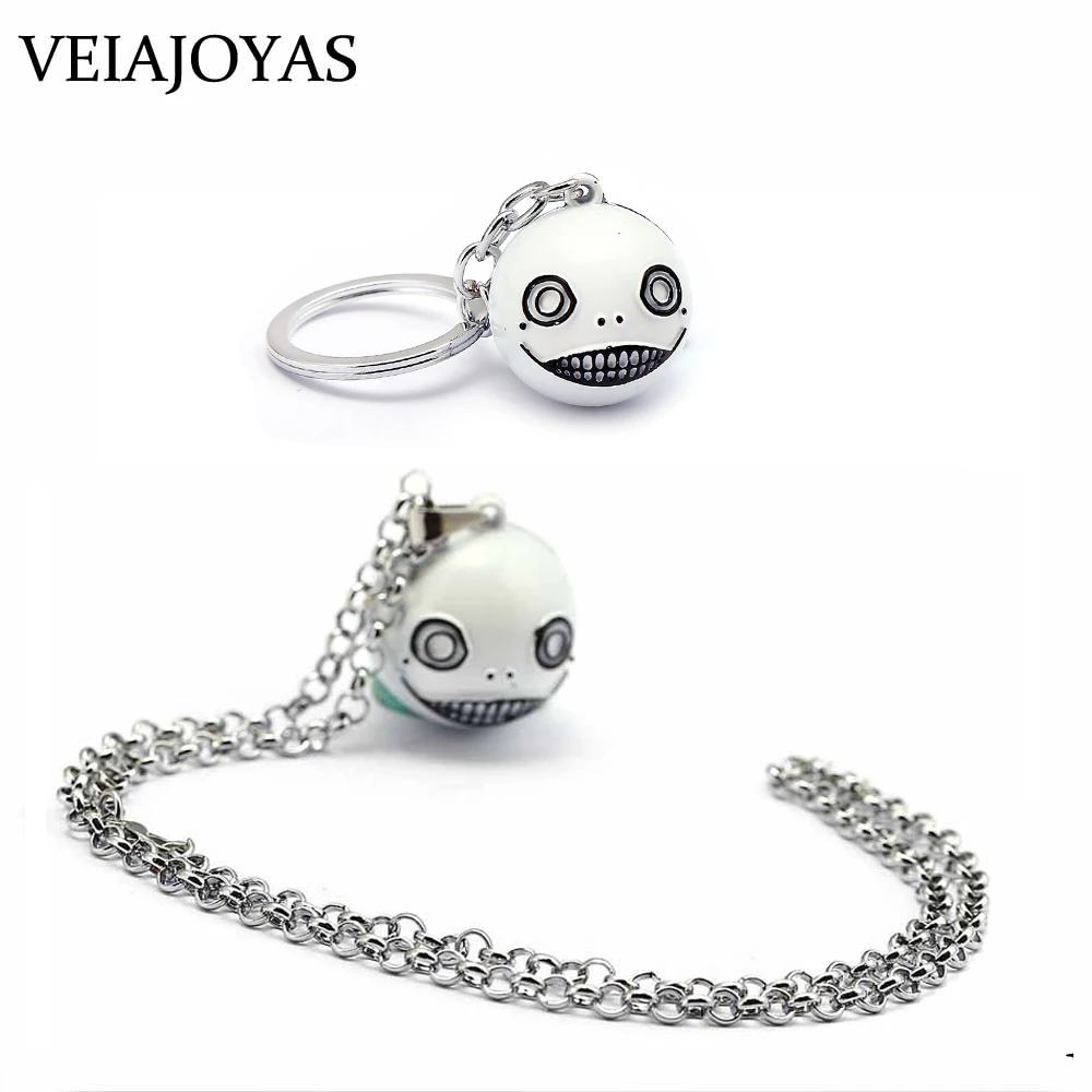 

NieR Automata Necklace Robot 2B Emil No2 Type B Pendants Necklace White Ball Men Women Car Metal Keychain Chaveiro Game Jewelry
