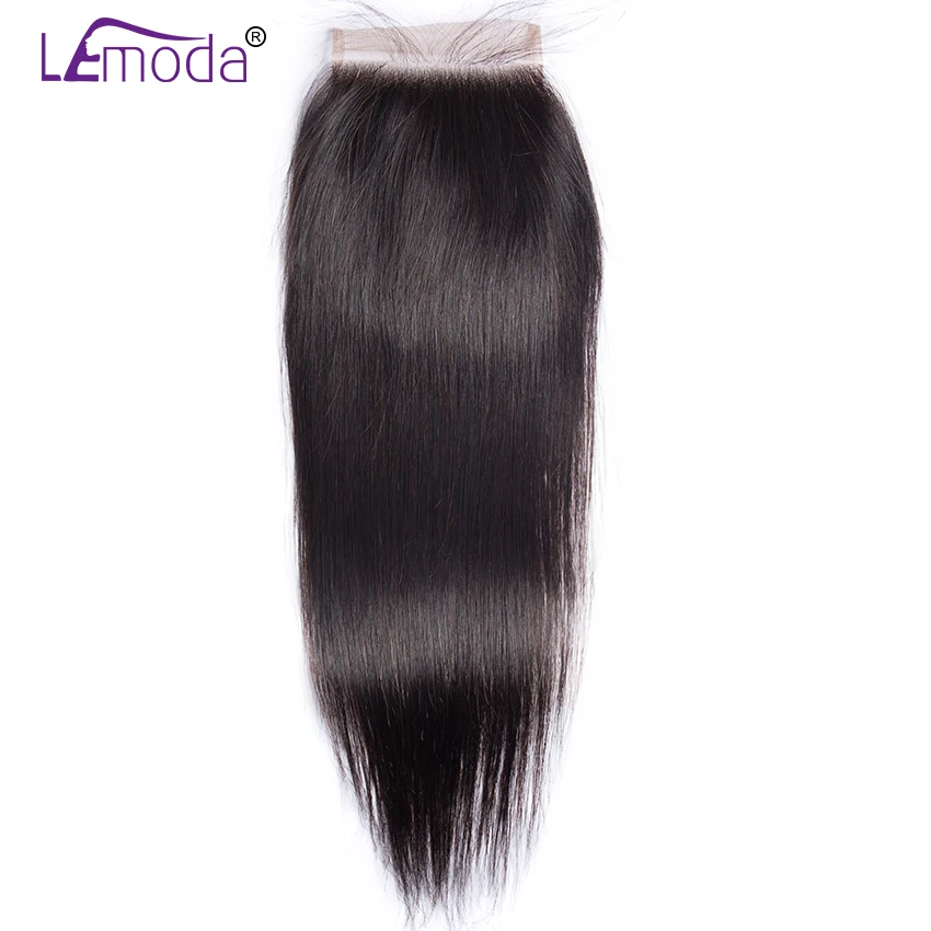 Lemoda 4x4 Lace Closure Brazilian  Human Hair Natural Color Closure Straight Remy Hair Extensions 8-20 Inch Free Shipping  (5)