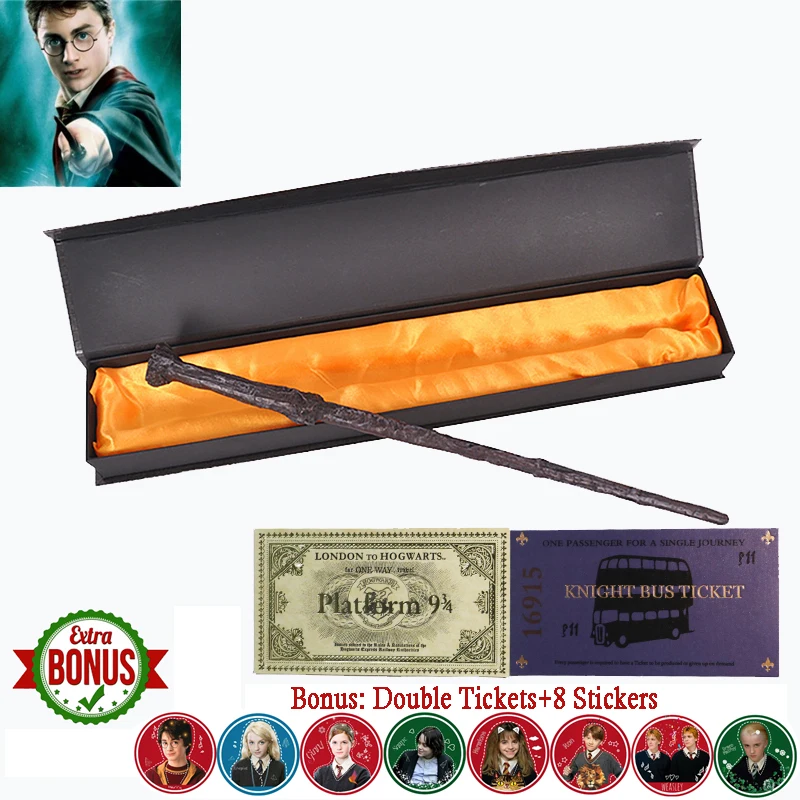 

New Harry Series Magic Wand with Box Voldemort Ron Hermione Dumbledore Luna Snape Malfoy Bellatrix McGonagall Magic Wand