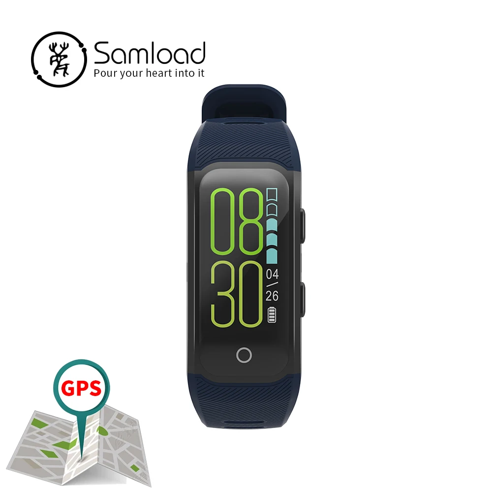 

Samload S908s Sports Smart Wristband GPS Bluetooth Bracelet IP68 Sport mode Record Lap Sedentary reminder For iPhone SE 8 Xiaomi
