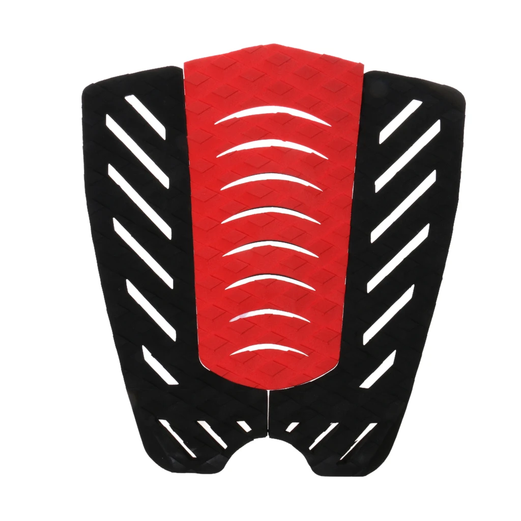 3Pcs Tail Traction Grip Pads Men Women Surfing Accessories for Surfboard Shortboard Longboard 31 x 30cm Black/Red