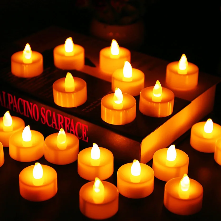 

24pcs batteries included Tea light Flickering Flameless LED Candles bougie velas Electric Candles chandelle Weddings Decoration