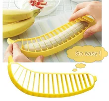 Kitchen Gadgets Plastic Banana Slicer Cutter Fruit Vegetable Tools Salad Maker Cooking Tools