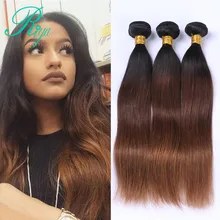 Riya Hair Ombre бразильские человеческие волосы 1B/4/30 цвет прямые волосы 3 пряди модные человеческие волосы для наращивания 1"-22"