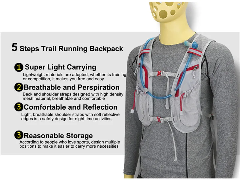 Sale LOCAL LION 5L Running Hydration Backpack Women Men Jogging Sport Backpack Trail Running Marathon Bike Bicycle Bags No Water Bag 6