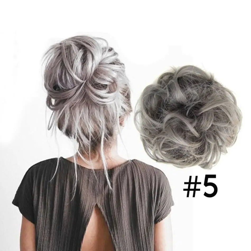 Curly Fake Hair Ponytail Hair Extensions Short Hair Messy Donut