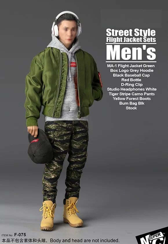 

[ESTARTEK] SUPERMCToys F-075 F-076 1/6 Street Style Flight Jacket Set Costume for 12" Collectible Action Figure Cosplay Doll DIY