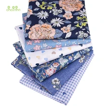 Chainho, синяя Цветочная серия, саржевая хлопковая ткань с принтом, Лоскутная Ткань, сделай сам шитье и материал для стеганых изделий для малышей и детей, метр
