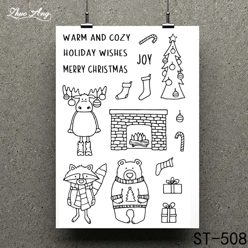 

ZhuoAng Holiday blessing Clear Stamp for Scrapbooking Rubber Stamp Seal Paper Craft Clear Stamps Card Making