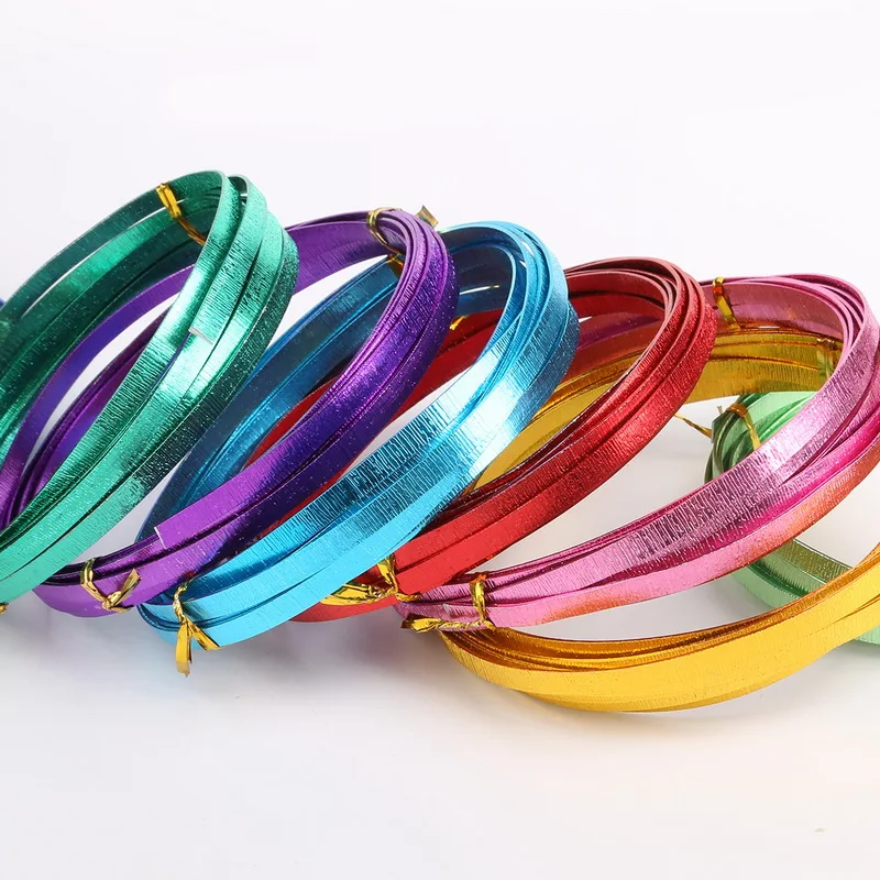 

Flat Anodized Aluminum Wire, Green Red Black Silver Gold Blue Pink Brown Purple Plated Soft 5mmx1mm 3m/sheaf 12 colors