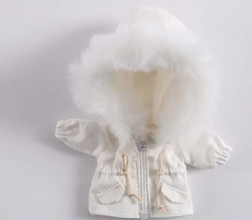 1 шт. милый OB11 куклы одежда из хлопка модное пальто с меховой шапке для ob11 1/12 bjd куклы аксессуары Одежда для кукол - Цвет: white with fur