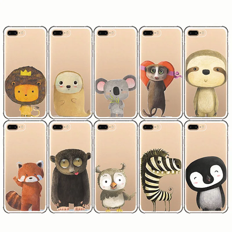 

cartoon zebra bear fox lion bird panda tiger soft silicone phone case for iPhone XS MAX XR se 6Plus X 7 8 7Plus 8Plus 5 5S 6 6S