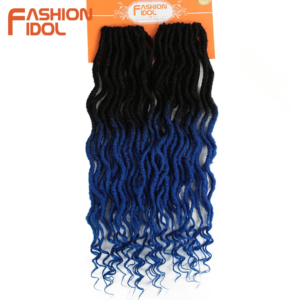 Мода IDOL Faux Locs Crotchet волосы для наращивания 20 дюймов вязанные крючком косички мягкие натуральные синтетические волосы Омбре синие коричневые волосы косички