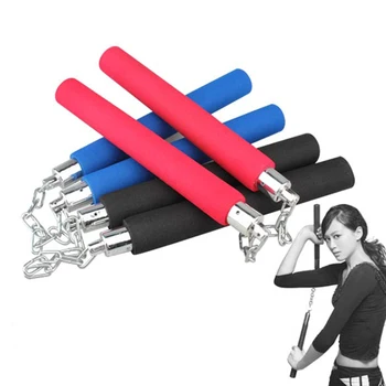

Martial Arts Nunchucks Weapon Foam Metal Chain Safe Sponge Nunchucks SS