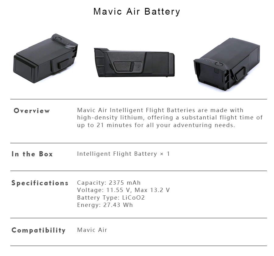 DJI Mavic battery,Mavic Air  Mavic Pro  Mavic Pro Platinum Intelligent Flight Batterie,For DJI Mavic Series 4K Camera drones 2