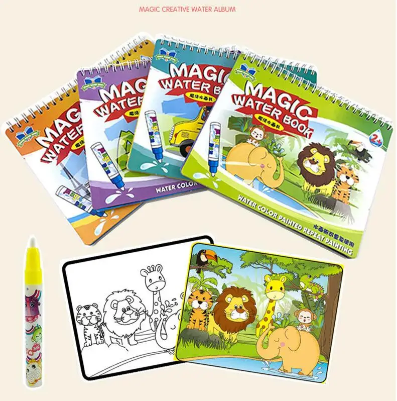 

Magic Water Drawing Book Coloring Book Doodle & Magic Pen Painting Drawing Board For Kids Toys Birthday Gift