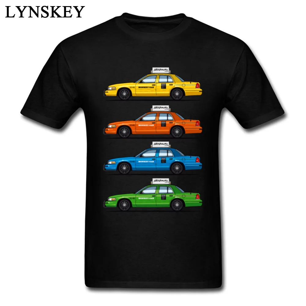 T-shirts Leisure Short Sleeve Cute Crewneck Cotton Tops Tees Printed On Summer Fall Color Taxi Cabs Crown Vic Clothing Shirt for Men black