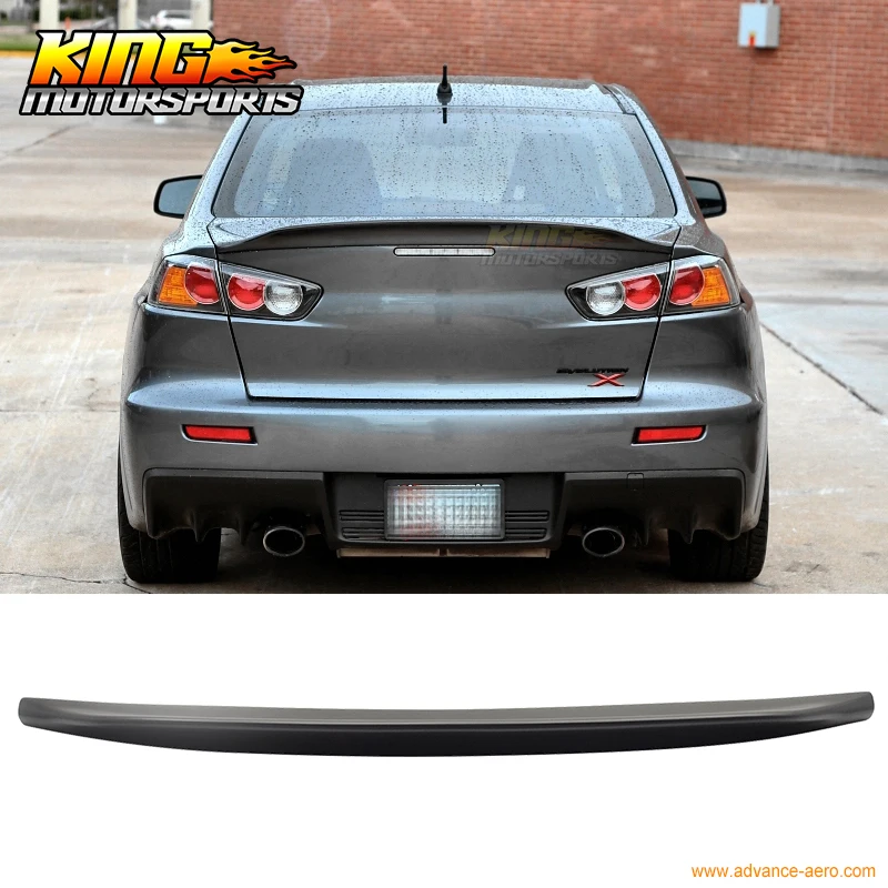 Fit 2008-2015 Mitsubishi Lancer EVO 10 Matte Black Rear Trunk Wings Spoiler ABS