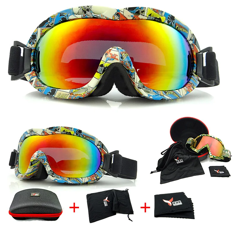 BHWYFC Skiing Eyewear Children Anti Fog Snow Glasses Kids Windproof Ski