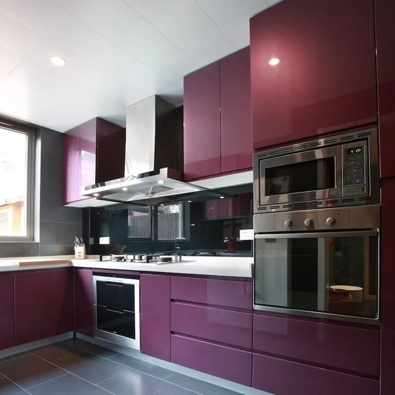 Утолщенные блестящие фиолетовые ПВХ Самоклеящиеся обои ПВХ для кухонных кабинетов клейкая бумага для мебели прессформы обои