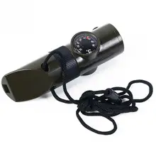 7 in 1 Multifunctional font b Cheerleading b font Whistle Thermometer Compass Magnifier Camping Whistle Outdoor