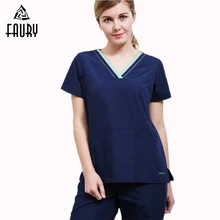 Модный медицинский костюм Хирургическая Одежда наборы скрабов летняя Стоматологическая ветеринарная больница салон красоты Рабочая одежда топ и брюки для женщин и мужчин