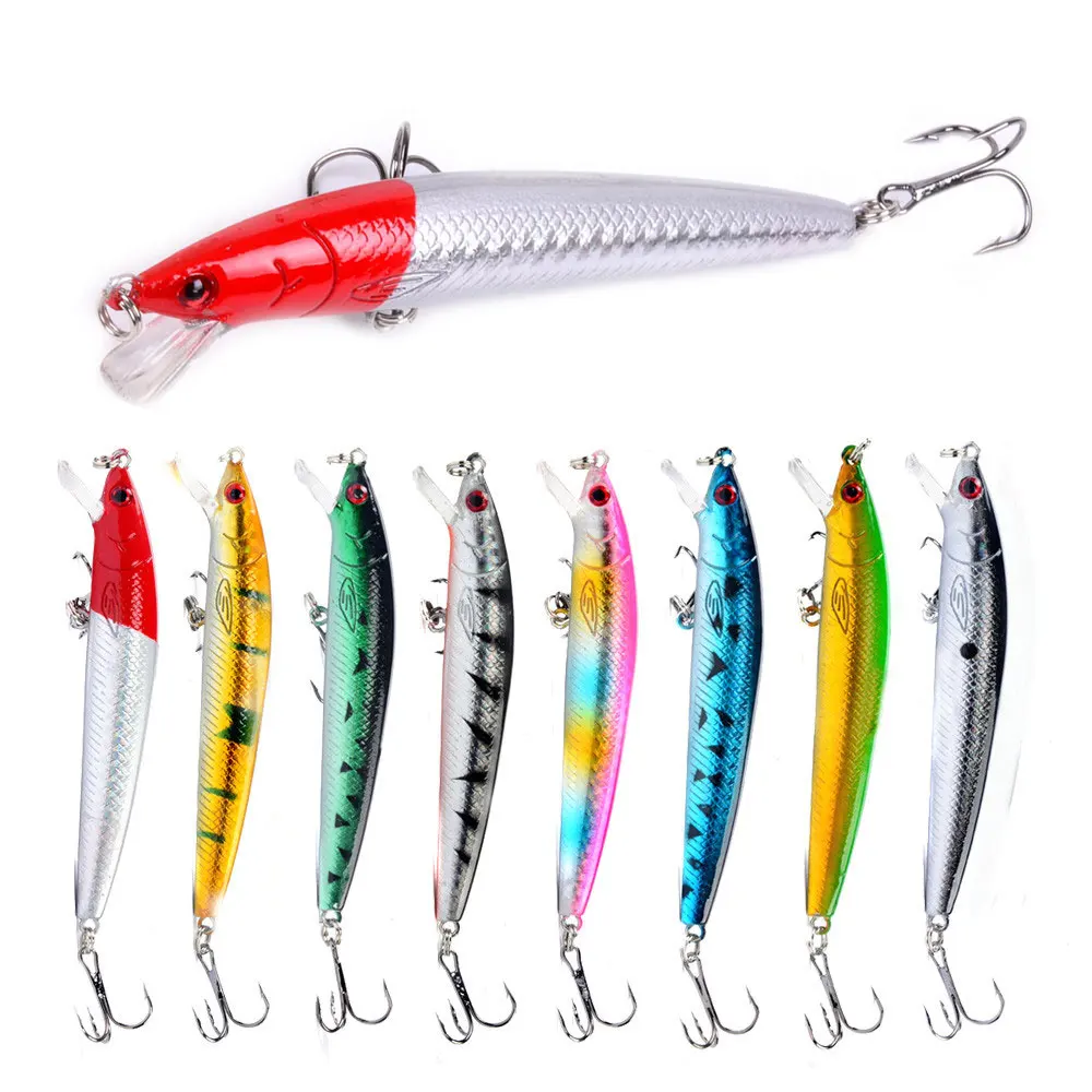 

8pcs/set 10cm 8.5g Floating Minnow Fishing Lure Laser Hard Artificial Bait 3D Eyes Fishing Wobblers Crankbait Minnows Pesca