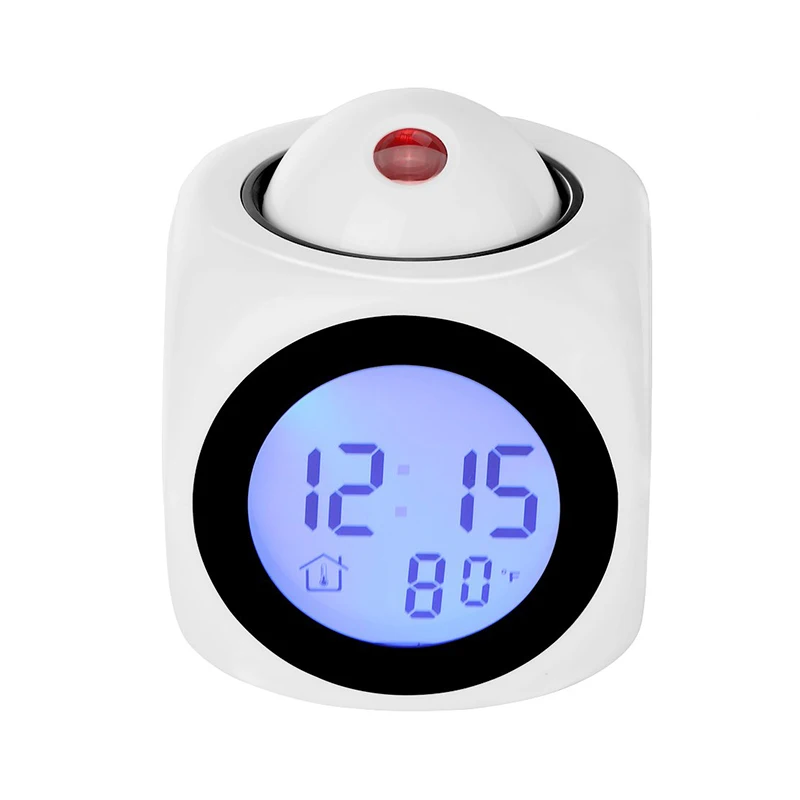 Multifunctional Projection Alarm Clock Digital Snooze Function Backlight Projector Desk Table