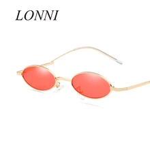Small Oval Sunglasses For Women Male Retro Metal Frame Yellow Red Vintage Small Round Sun Gasses For Men Mirror Gafas 2018