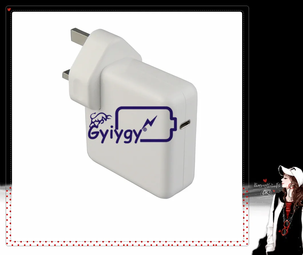 87 Вт USB-C адаптер питания type-C PD зарядное устройство с 1 м USB-C зарядный кабель для новейшего Macbook pro 15 дюймов A1706 A1707 A1708 A1719
