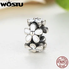 

European 925 Sterling Silver Darling Daisies Spacer Charm Fit Original Pandora Bracelet Neckalce Authentic Jewelry Gift