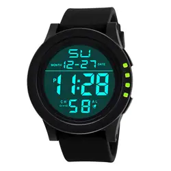 Топ Роскошные брендовые новые модные светодиодный Водонепроницаемый цифровой кварцевые часы моды Военная Спорт Для мужчин наручные часы