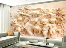 Villa European Angel Cupid Emboss TV Background Wall wallpaper for walls 3 d for living room Villa European Angel Cupid Emboss TV Background Wall wallpaper for walls 3 d for living room