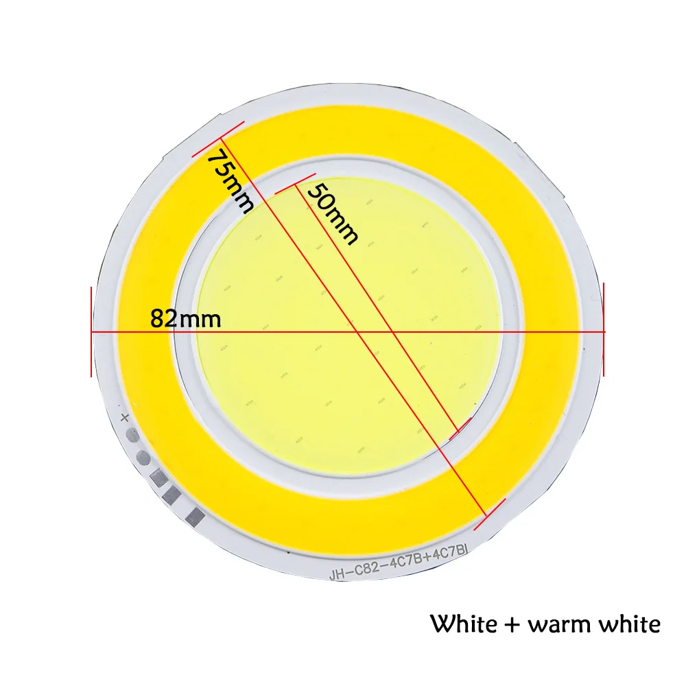 COB LED лампа источник чип ультра яркий круглый белый + теплый для DIY лампы 5 Вт 82 мм