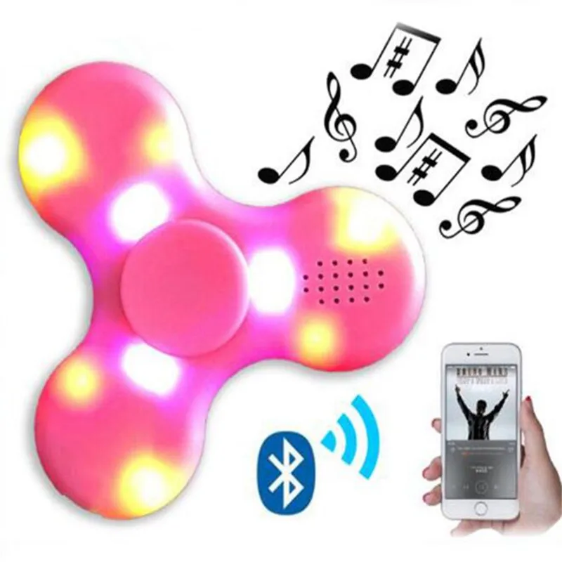 LED Fidget Spinner Light Bluetooth Speaker Hand Spinner Toys Musical
