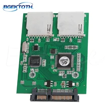 Высокое качество 2 порта двойной SD SDHC MMC RAID на SATA адаптер конвертер Поддержка всех SD карт Feb7