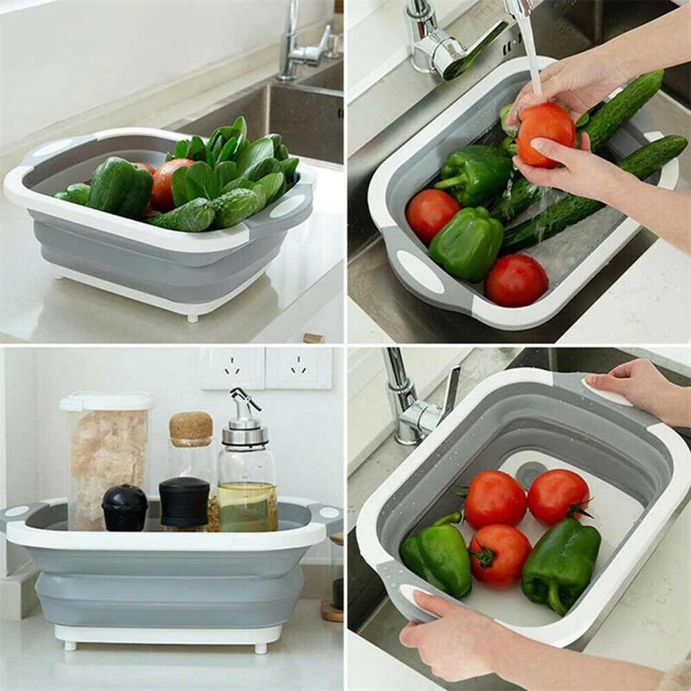 4 in 1 Multi-Board Dayvion No More Tools Drain Basket Foldable for Kitchen Fruit