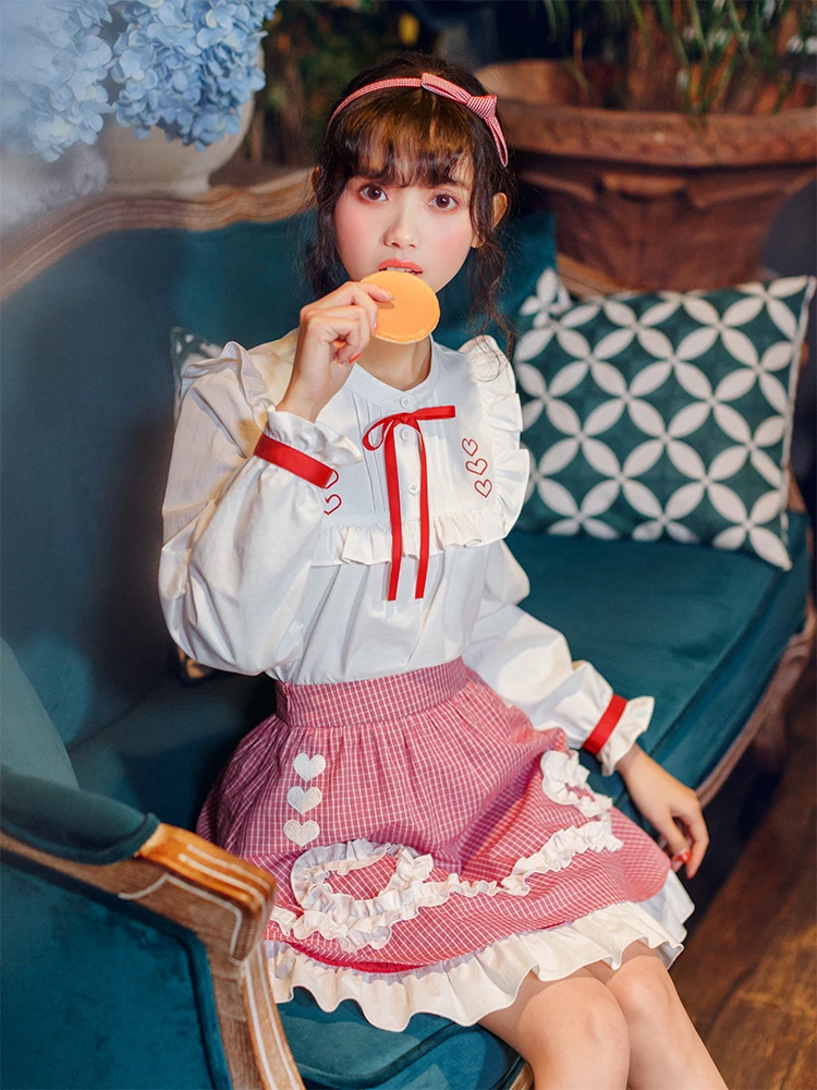 

Princess sweet lolita blouse Spring Japanese Petal Sleeve White Student Shirt Female Long Sleeve shirt fashion women BYJ164