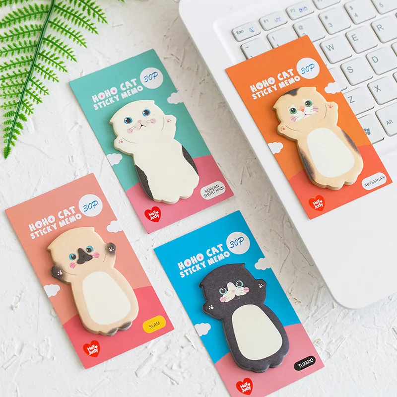 

30 Pages Kawaii Cat Memo Pads Sticky Notes Message Paper Masking DIY Craft School Office Supply Stationery