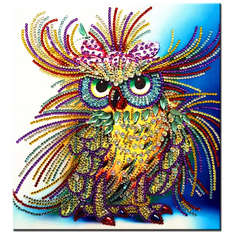 RUBOS DIY 5D Diamond Embroidery Owl Animals Special Bead Big Pearl Diamond Painting Mosaic New Sale Gift Craft Hobby Home Decor (2)