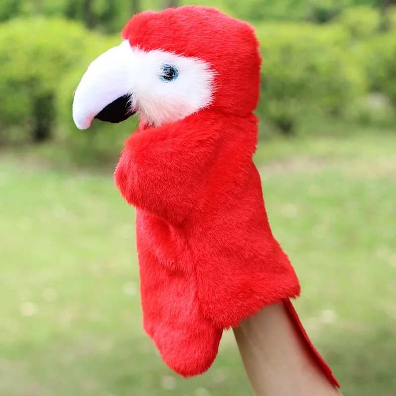 

30CM Christmas Plush Baby Toys Parrot Bird Boys Girls Finger Puppets Hand Puppet Toys for Children