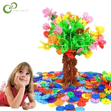 100 шт./пакет с принтом в виде снежинок, строительные блоки, игрушка детские, для малышей развивающие игрушки сборка "сделай сам" Кирпичи Детские Классические игрушки GYH