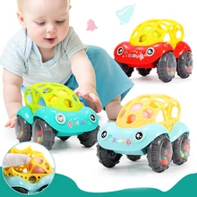 Baby Plastic Non-toxic Colorful Animals Hand Jingle Shaking Bell Car Rattles Toys Music Handbell for Kids Color Random