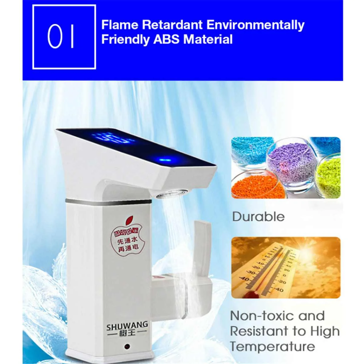3000 Вт Электрический водонагреватель кран мгновенный Tankless цифровой дисплей большой экран защита от утечки душевая кухня
